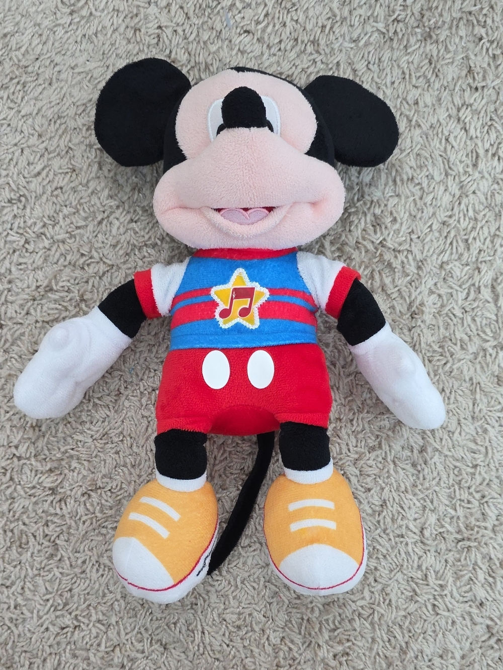 Plush Music Star Mouse Toy - Red/Blue
